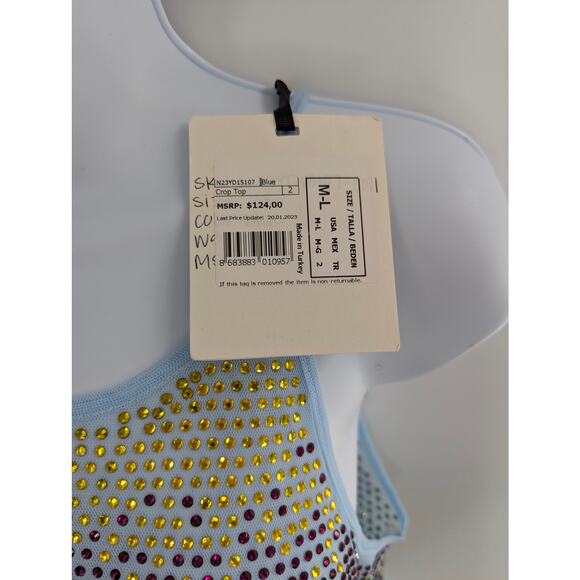 Nocturne Crop Top Sparkly Embellished Tank - Picture 2 of 8